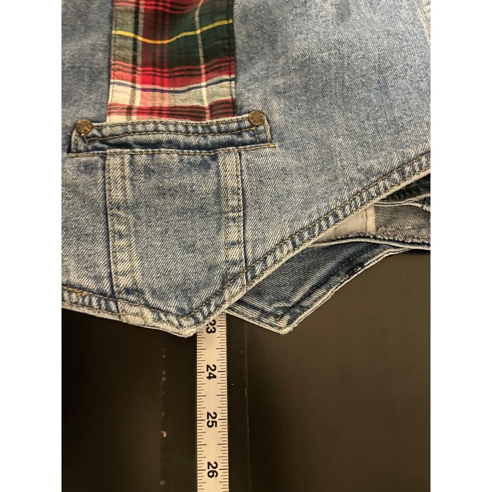 Vintage Country Pickins Vest Womens Large Blue Denim Plaid Western Boho 90s - Picture 6 of 7